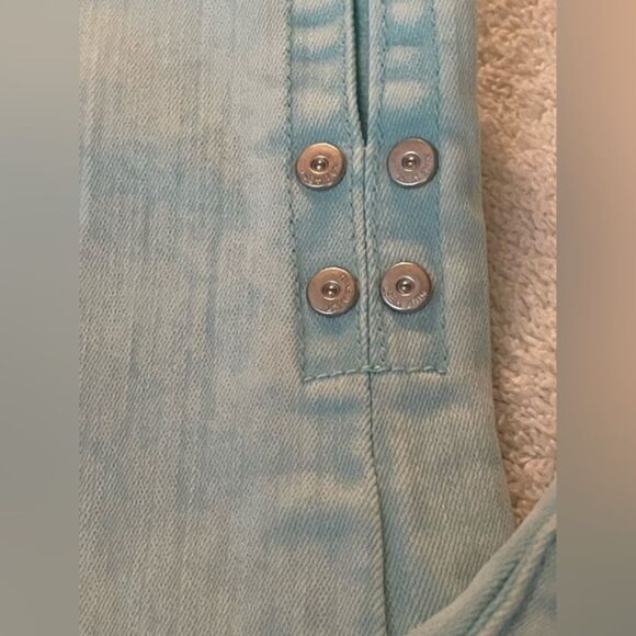 Size 10 Nine West frayed hem stretch 5-pocket zipper front belt Christie Capri - Picture 8 of 14